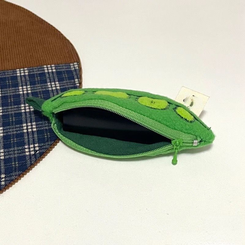  new cute pea coin purse cartoon keychain small pendant multifunctional pea small bag