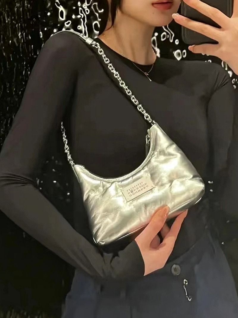 Bags for women 2023 new Korean version versatile digital shoulder crossbody bag high-end silver mini cloud bag niche