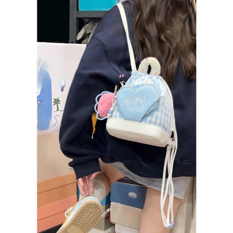 2023 New Self-made Retro Canvas Painter Contrast Color Backpack Candy Girl Mini Niche Backpack Sweet Summer...