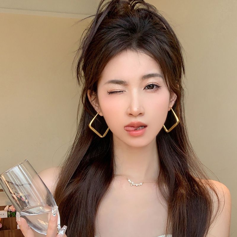 純銀耳釘耳環2023年新款潮輕奢高級感歐美誇張大氣耳飾網紅大耳圈