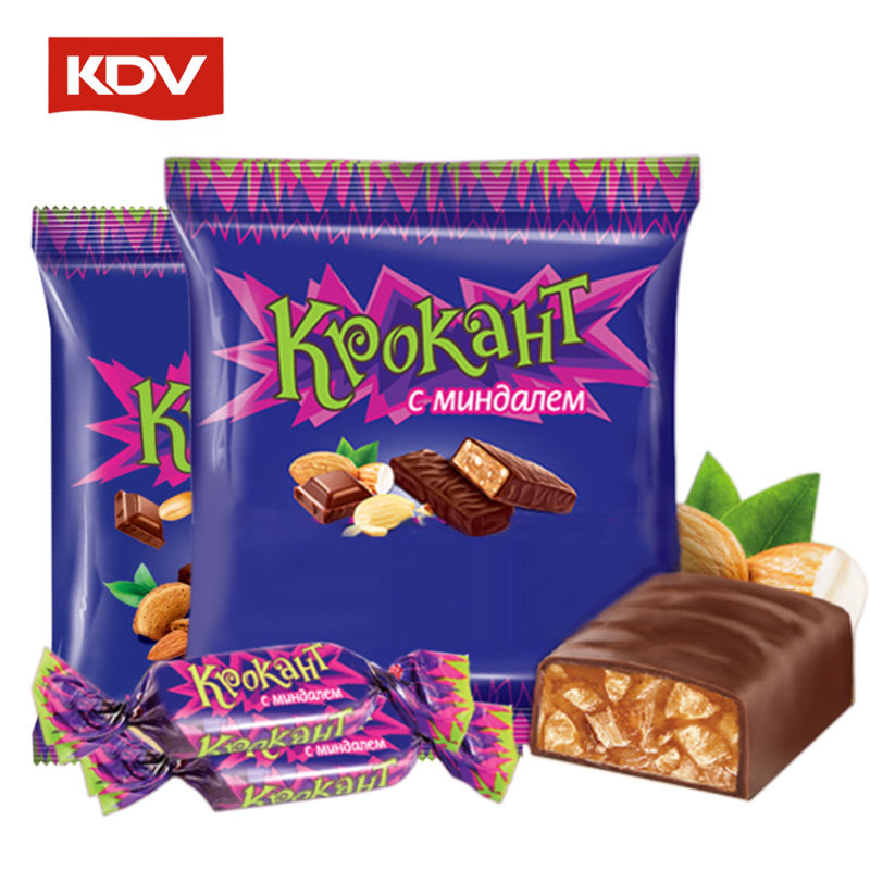 正品KDV俄罗斯紫皮糖原装进口零食kpokaht巧克力散装糖果喜糖年货