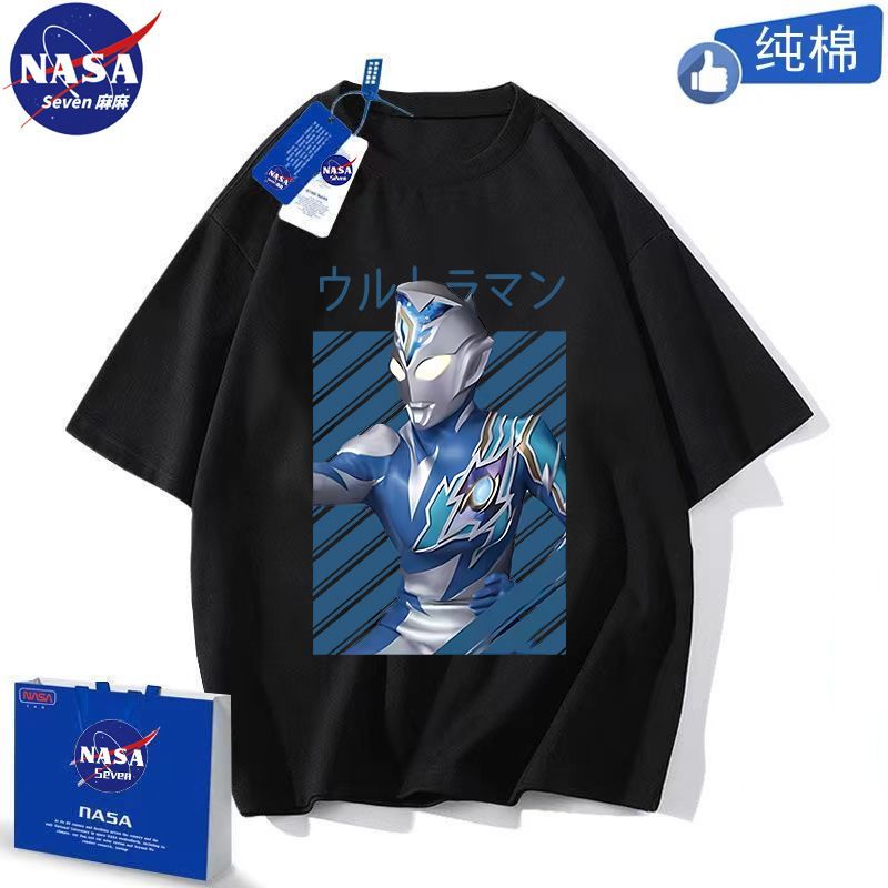 NASA德凯奥特曼纯棉T恤男童夏季卡通赛罗迪迦短袖帅气中大童上衣