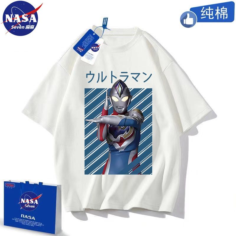 NASA德凯奥特曼纯棉T恤男童夏季卡通赛罗迪迦短袖帅气中大童上衣