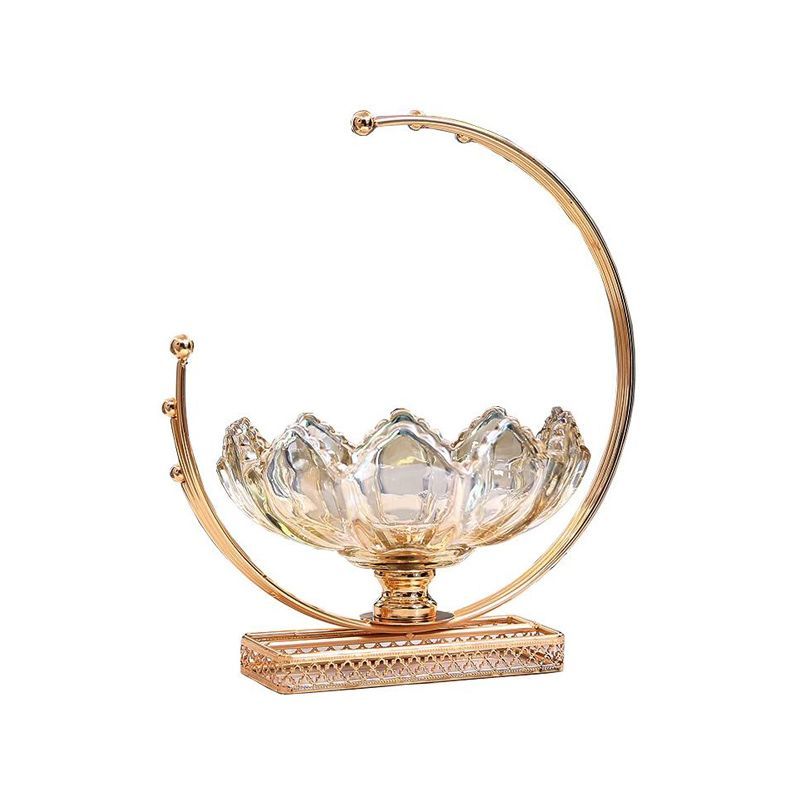 Beautiful Moon Fruit Plate Crystal Glass French Gold Exquisite Light Luxury Internet Celebrity Home Living Room Coffee Table Front Desk Snack Tray