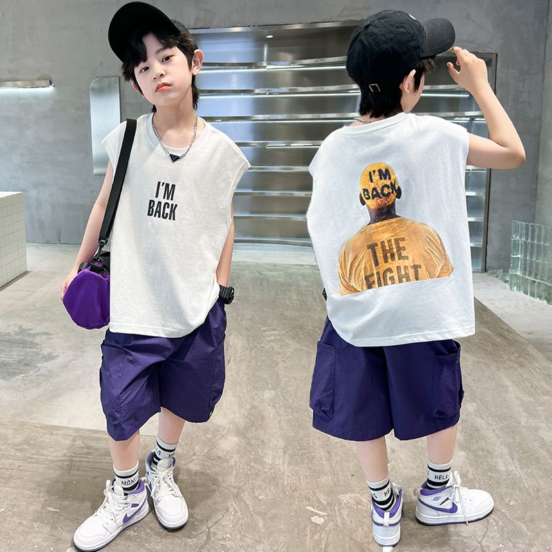 儿童装男童夏季套装2023新款运动炸街男孩夏装帅气短袖潮洋气韩版