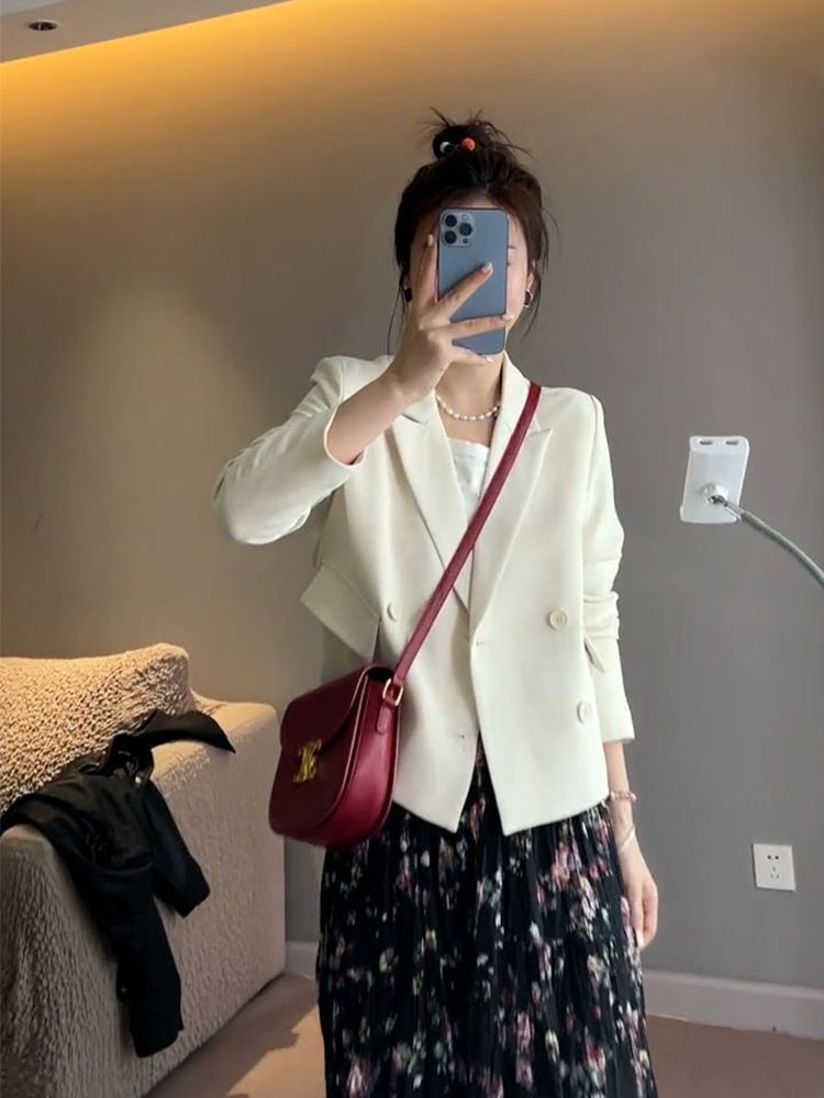Small short blazer for women in spring and autumn new style high-end design loose western style fashionable thin suit
