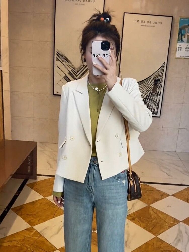 High-end short blazer women's spring and autumn new Korean version small loose casual versatile small suit trend