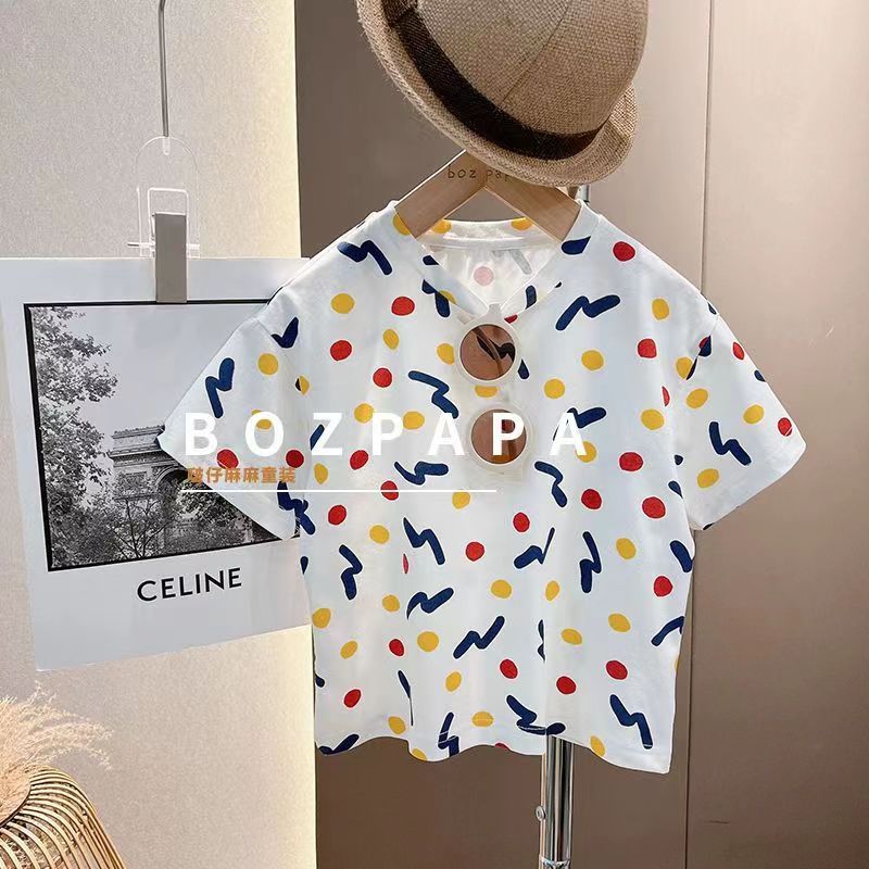 Little boys summer clothes  new style t-shirt baby short-sleeved summer children's clothes pure cotton tops Korean version 1-7 years old