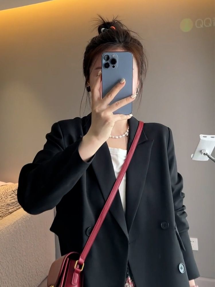 Small short blazer for women in spring and autumn new style high-end design loose western style fashionable thin suit