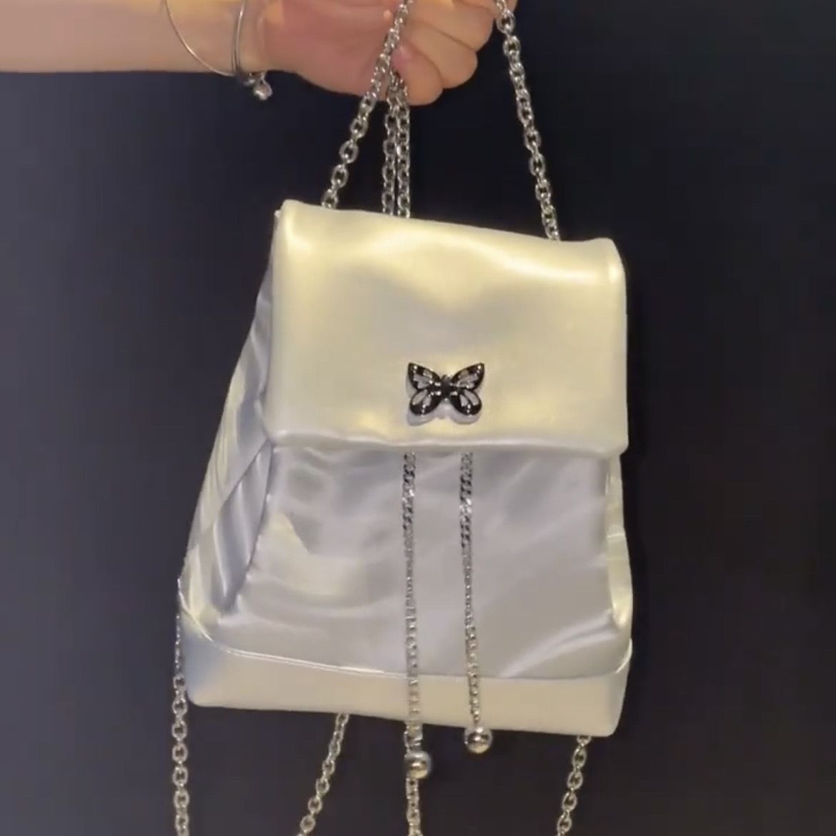 Love Y2K Chain Sweet Cool Spicy Girls Zaino da donna 2023 in argento di alta qualità in nuova pelle di seta_voghion.com