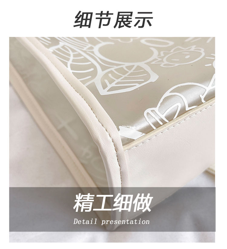 Summer Fashion All-Match Bag Women'S New High-Quality Texture Transparent Tote Bag Large Capacity Shoulder Commuter Bag