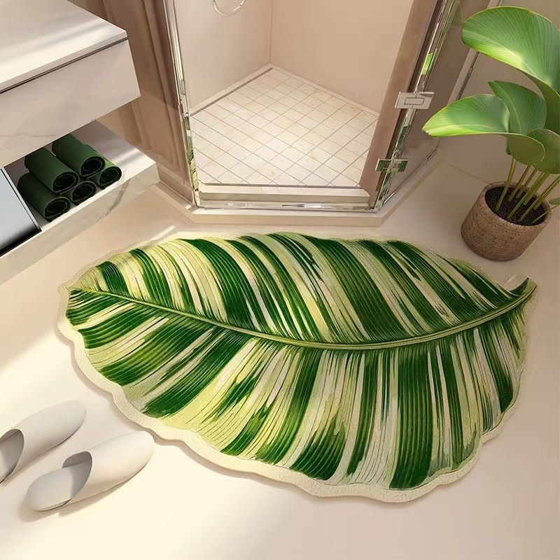 北欧绿植浴室脚垫卫生间吸水地垫家用异形门垫吸水防滑硅藻泥地毯