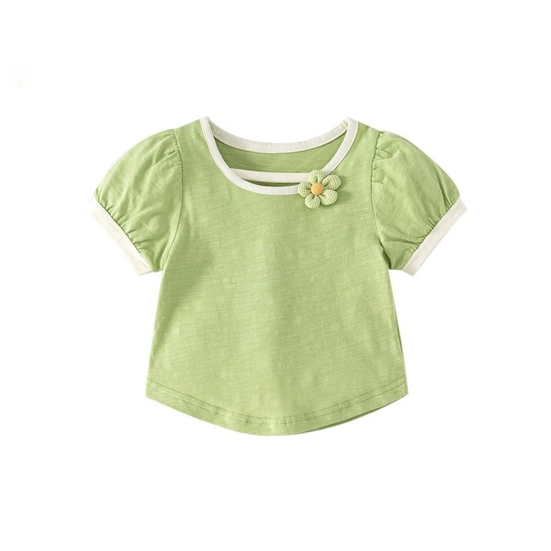 Girls summer short-sleeved 2023 new children's princess tops baby girl half-sleeved T-shirt summer children's T-shirt