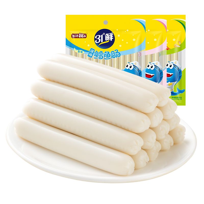 盐津铺子鳕鱼肠50根儿童休闲零食鱼肠即食宝宝健康鱼肉肠L