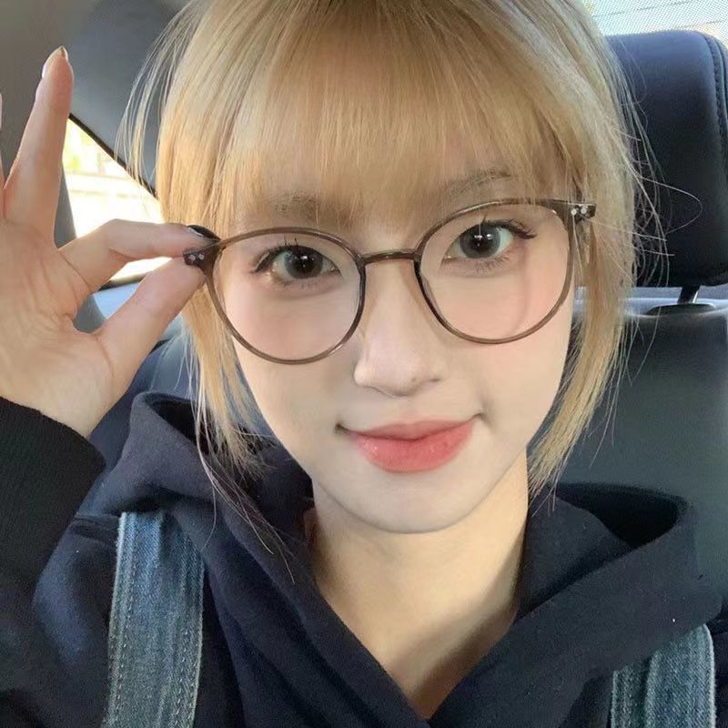 No-makeup artifact brown round glasses frame for women with myopia degree 2022 new ins style eye frame frames