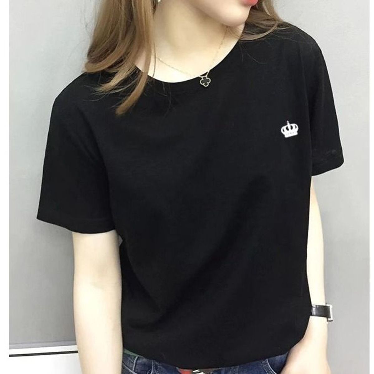 高檔t恤女2023新款夏裝半袖簡約寬鬆休閒百搭洋氣顯瘦女士t恤短袖
