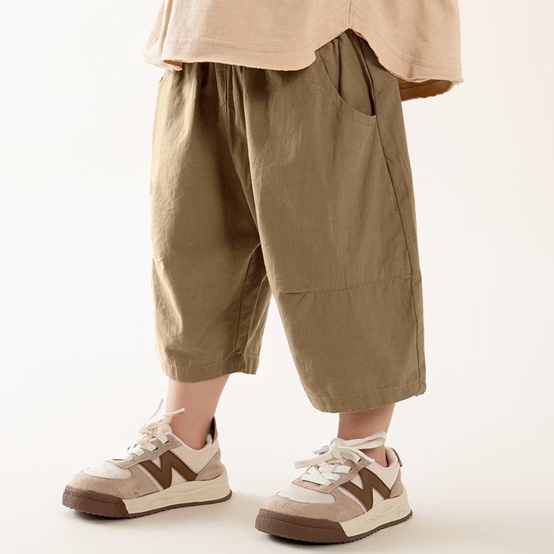 Boys' cropped pants 2023 summer new style children's thin cotton pants for small and medium-sized children and babies loose casual pants