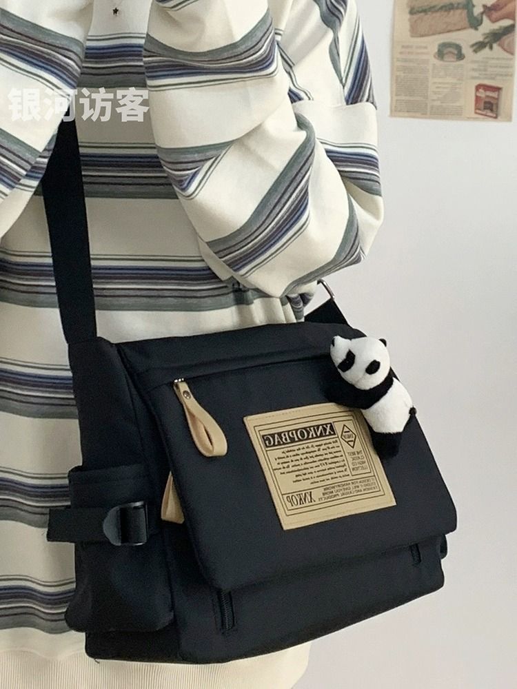 日系工裝復古郵差包男大學生上課單肩背包韓版潮流大容量斜挎包女