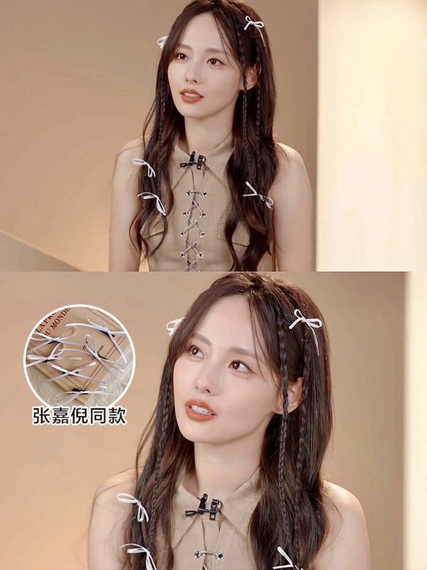 張嘉倪同款蝴蝶結髮夾芭蕾少女風絲帶綁髮帶發卡浪姐4頭飾髮飾品