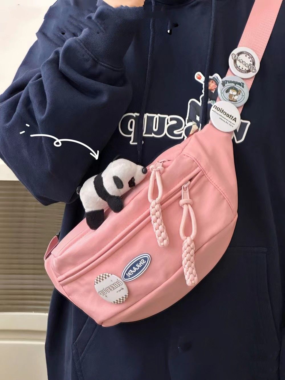 Simple and versatile mobile phone waist bag for women Japanese ins street trend crossbody bag for men lightweight small bag casual chest bag