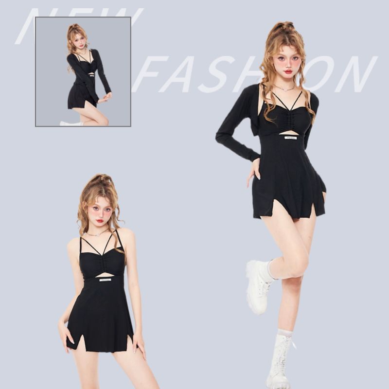 Sweet girl swimsuit 2023 new style belly-covering, slimming, high-end suspender two-piece set, fashionable and cute Korean style swimsuit