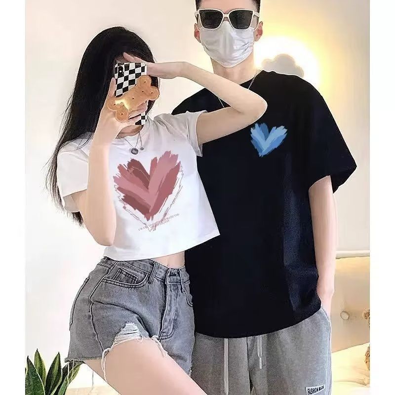 100% pure cotton different disoo couple T-shirt new design niche special summer fashion short sleeves