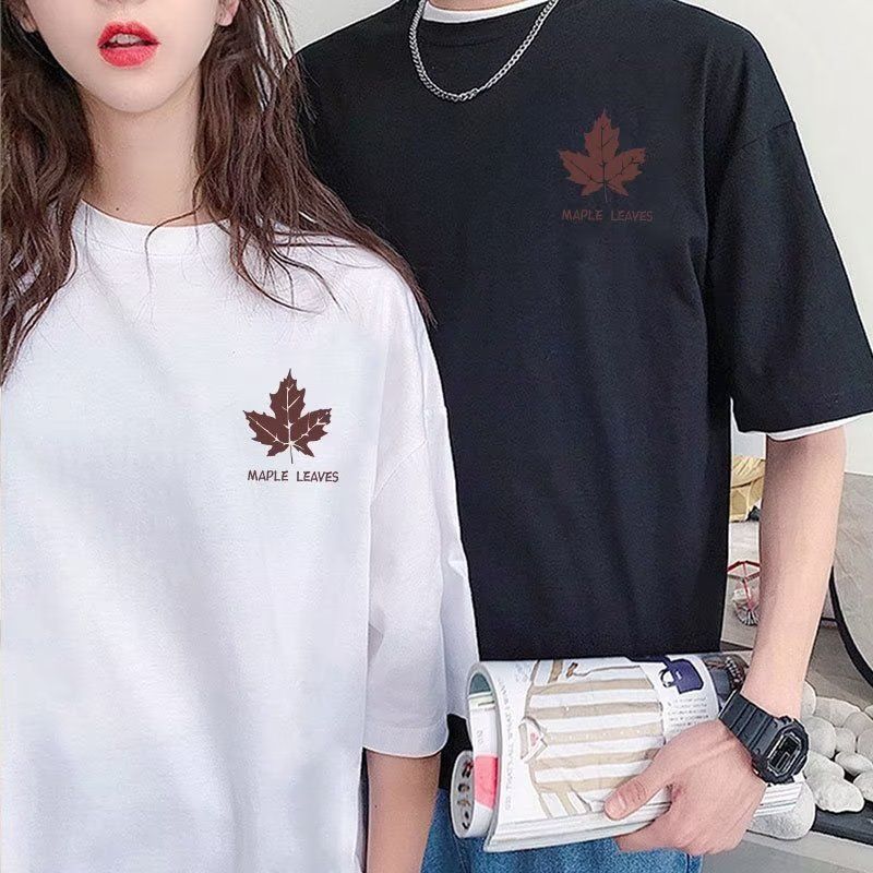 100% pure cotton new heavyweight round neck short-sleeved men's and women's summer loose large size hot style versatile t-shirt for men