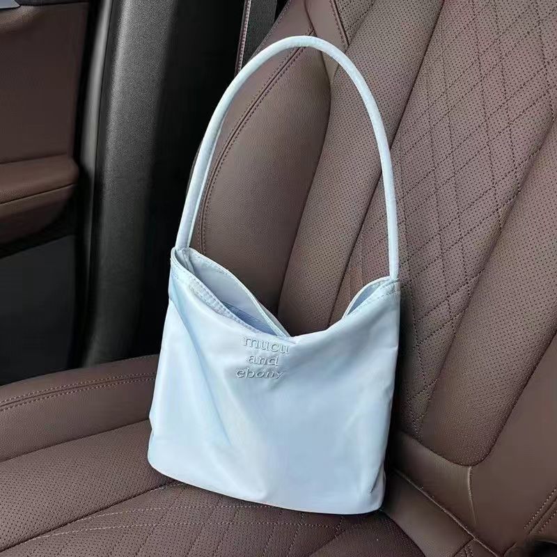 韓國小眾時尚通勤包高顏值刺繡尼龍休閒百搭腋下包包女托特手提包