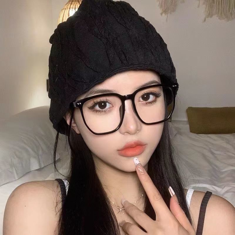 素顏神器眼鏡女韓版潮黑框高級感近視可配度數大框大臉顯瘦眼鏡框