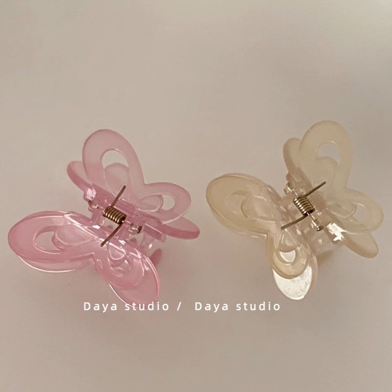 Butterflies stop in the hair~Romantic jelly acetate hollow bow clips with high-end sense of fairy bangs