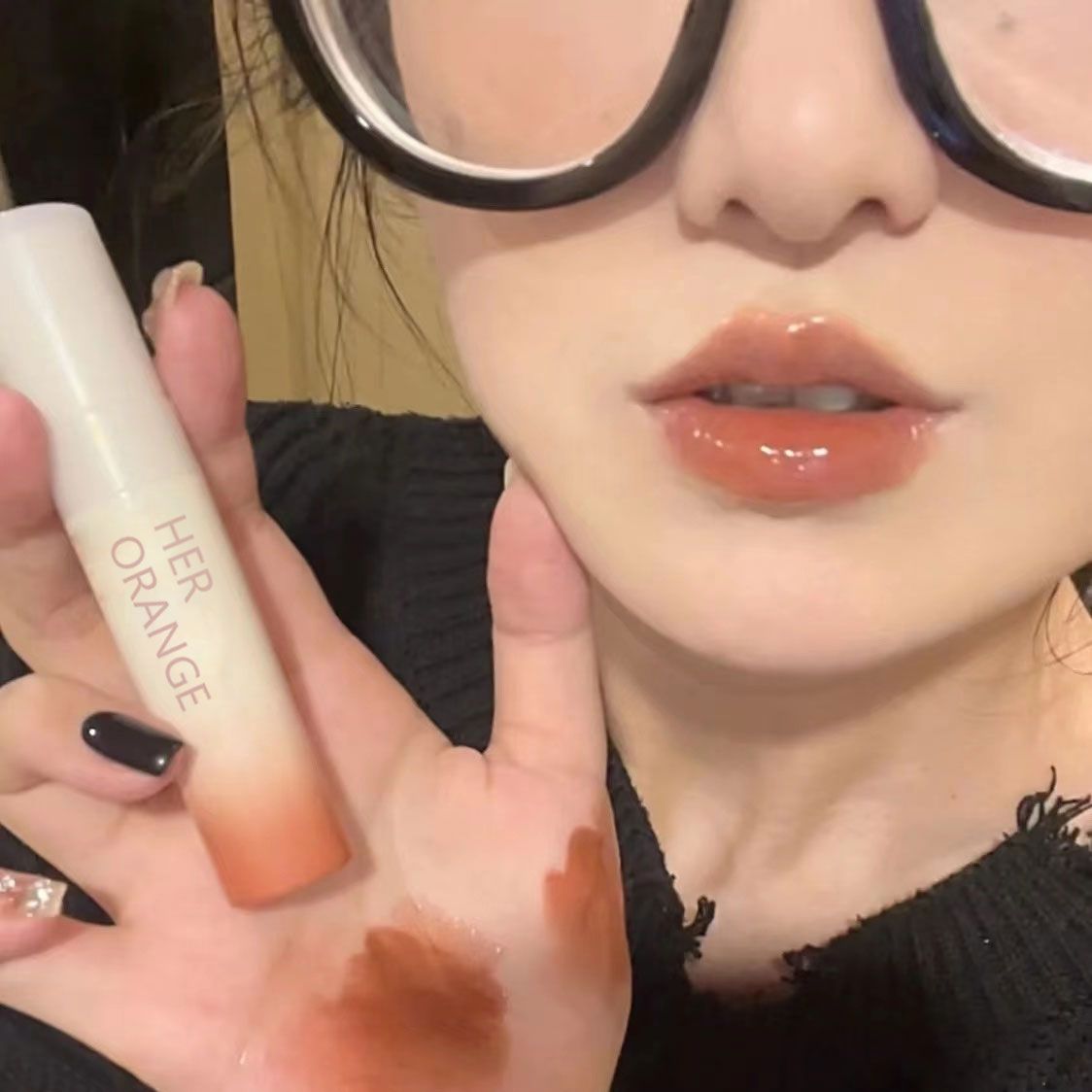 冰透肉粉美式咖棕唇釉保濕滋潤不掉色高級感純欲風椰子漸變口紅液