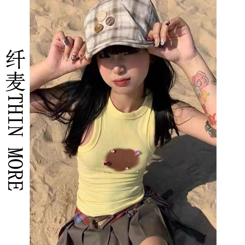 Fianmai THIN MORE Love Waistcoat Vest Women's Summer Design Slim Fit Inside and Outer Suspender Top