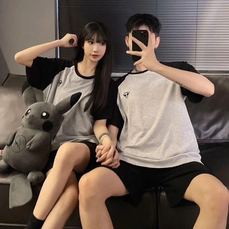 情侶睡衣女士夏季棉質可愛米奇網紅風休閒男士可外穿家居服套裝