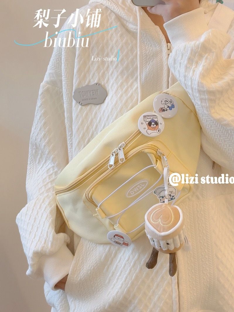 Japanese ins Harajuku sports large-capacity chest bag for men, trendy brand niche versatile workwear crossbody bag, female student waist bag