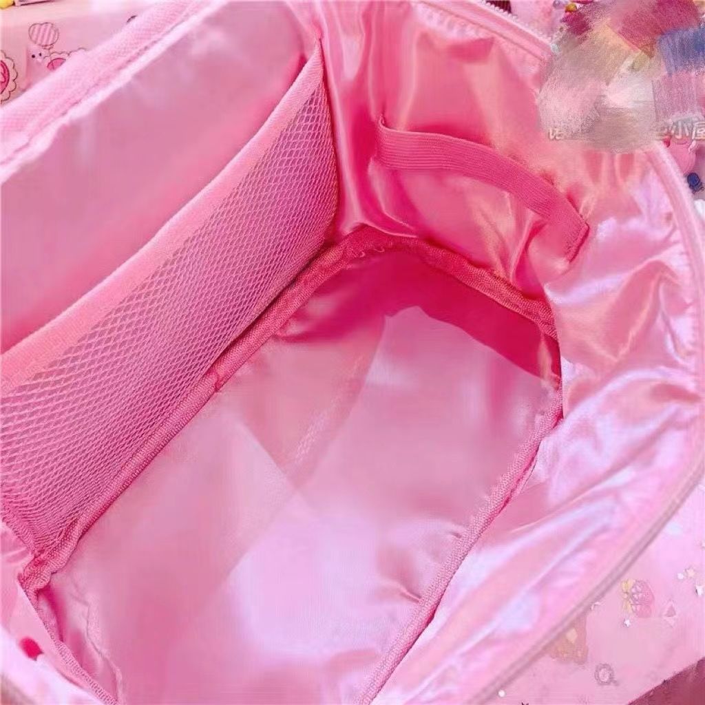 粉色便携加大号美乐蒂游乐场化妆箱包化妆品手拎旅行便携大粉包包