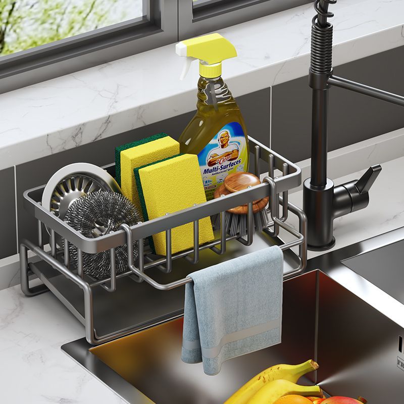 抹布架厨房置物架家用水槽沥水篮子台面多功能海绵洗洁精收纳神器