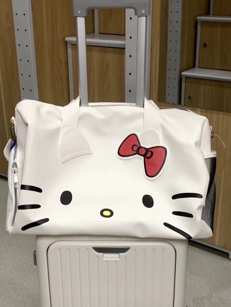 HelloKitty卡通可愛大包包單肩蝴蝶結凱蒂貓手提健身包斜挎旅行包