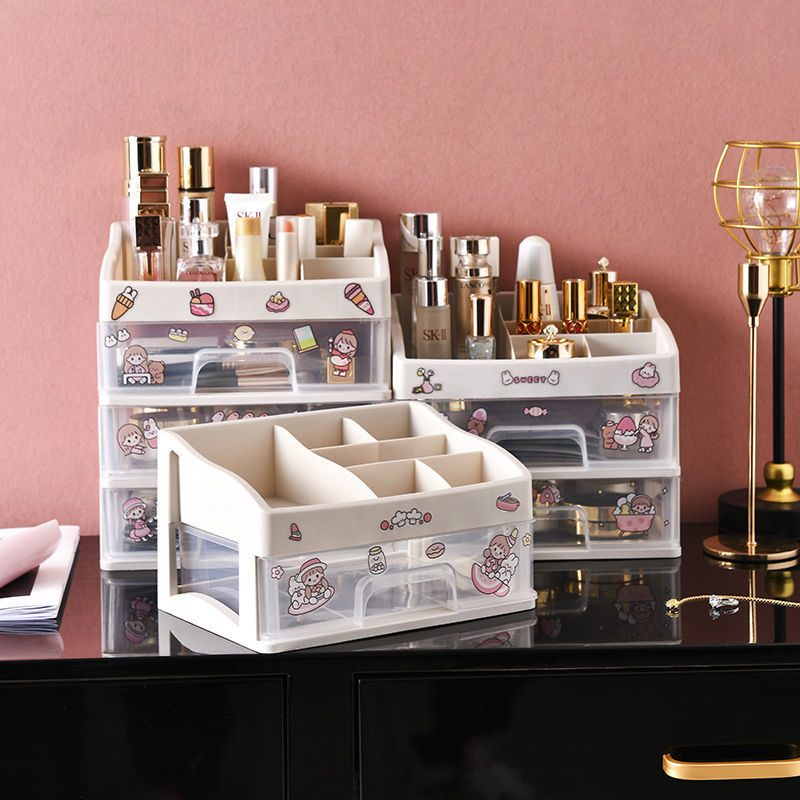 办公室书桌整理文具神器化妆品置物架储物柜盒化妆收纳盒透明桌面