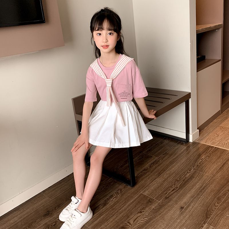 Girls Dress Summer Suit  New Internet Celebrity Fashionable Girls Summer Style Girls Children Summer Skirts