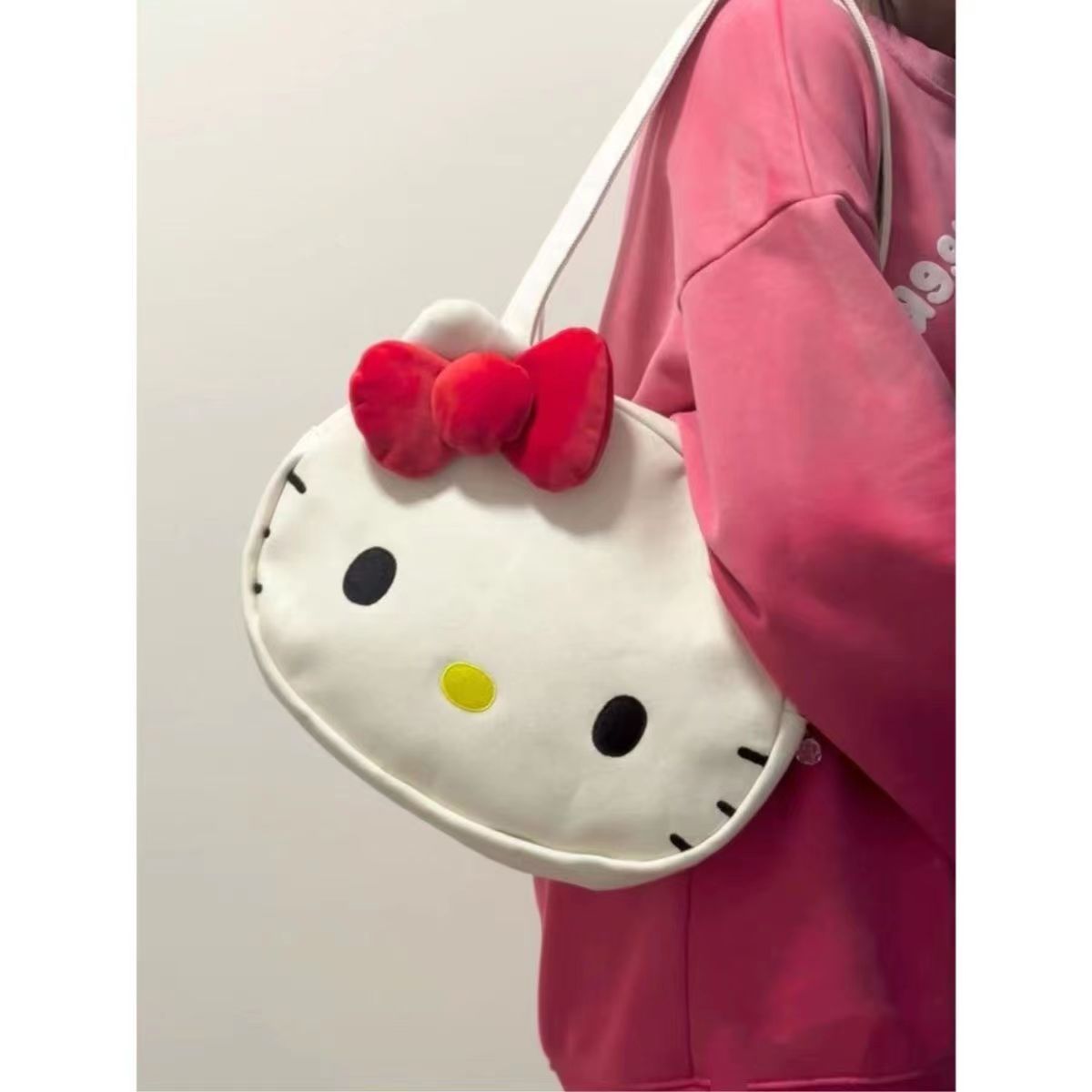 三麗鷗大頭帆布包女2023新款大容量包包kitty手提單肩包