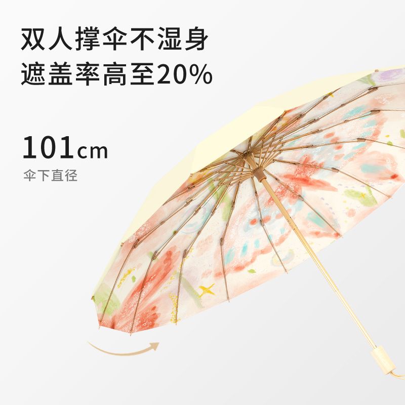 遮阳伞16骨太阳伞防晒防紫外线大雨伞晴雨两用女高颜值手动upf50