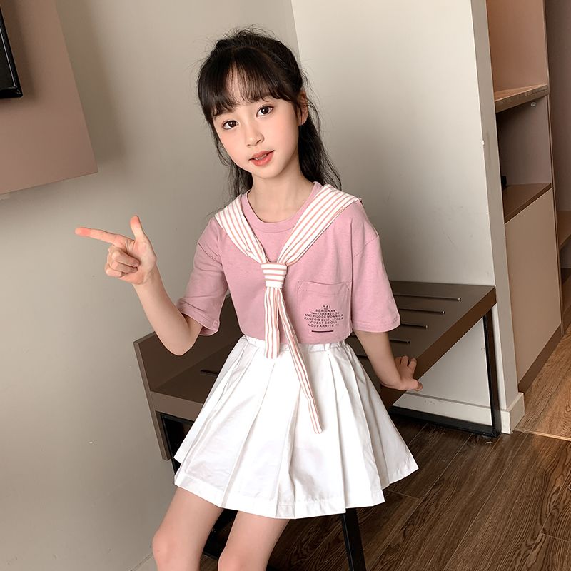 Girls Dress Summer Suit  New Internet Celebrity Fashionable Girls Summer Style Girls Children Summer Skirts