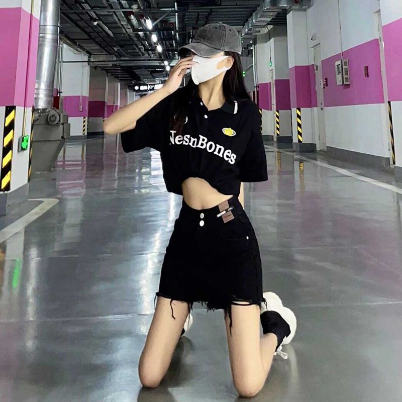 薄款2023款寬鬆顯瘦黑色高腰牛仔短褲女夏季a字闊腿辣妹超短熱褲