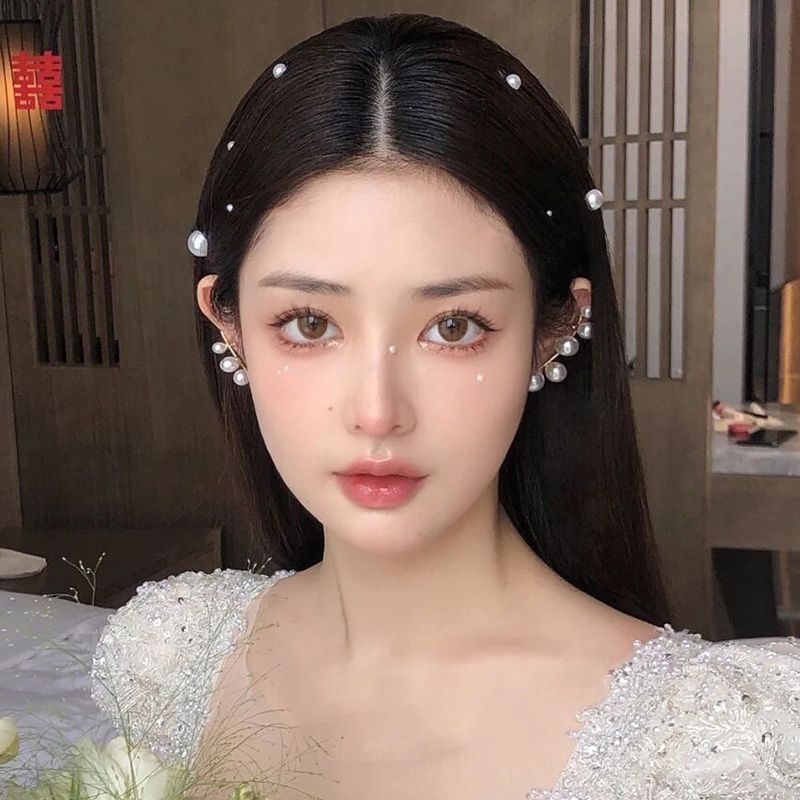 耳骨夾耳夾純銀耳釘無耳洞新娘珍珠耳環輕奢高級感氣質結婚耳飾
