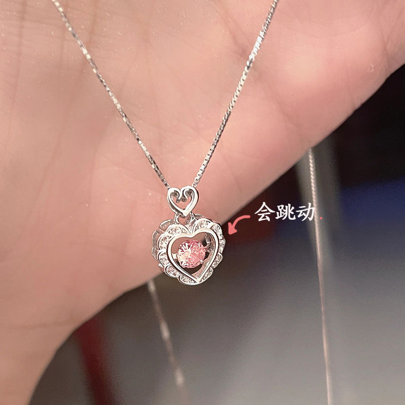 999純銀項鍊愛心動頻率心型甜美仙氣女溫柔配裙子送女朋友禮物