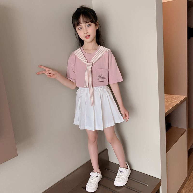 Girls Dress Summer Suit  New Internet Celebrity Fashionable Girls Summer Style Girls Children Summer Skirts