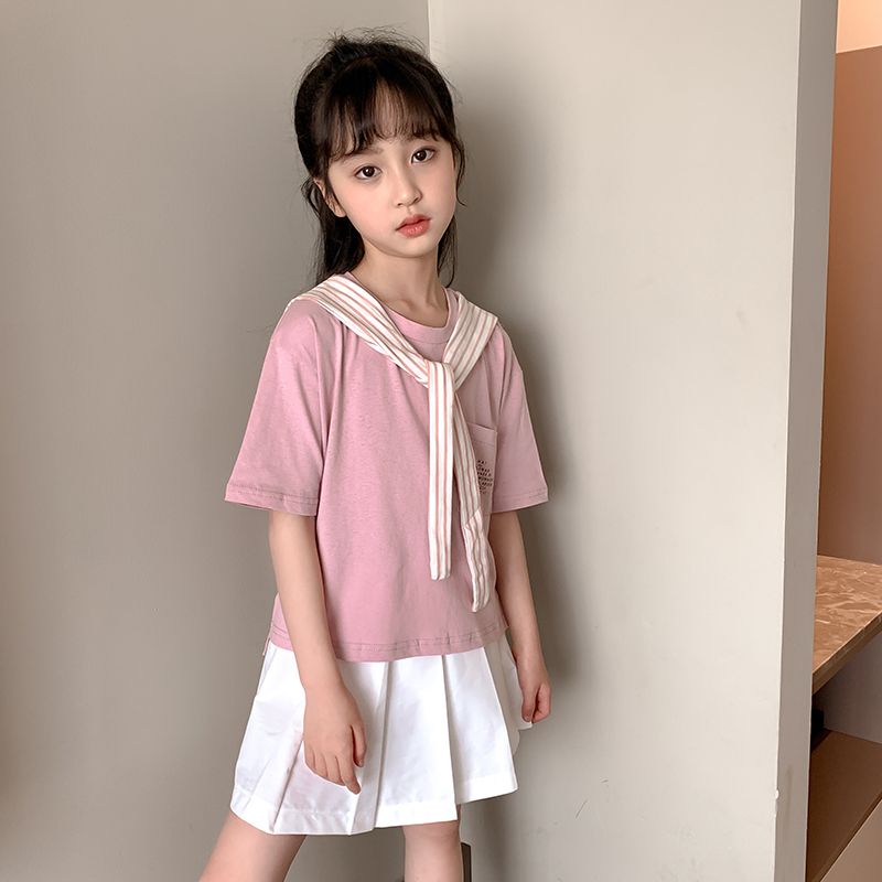 Girls Dress Summer Suit  New Internet Celebrity Fashionable Girls Summer Style Girls Children Summer Skirts