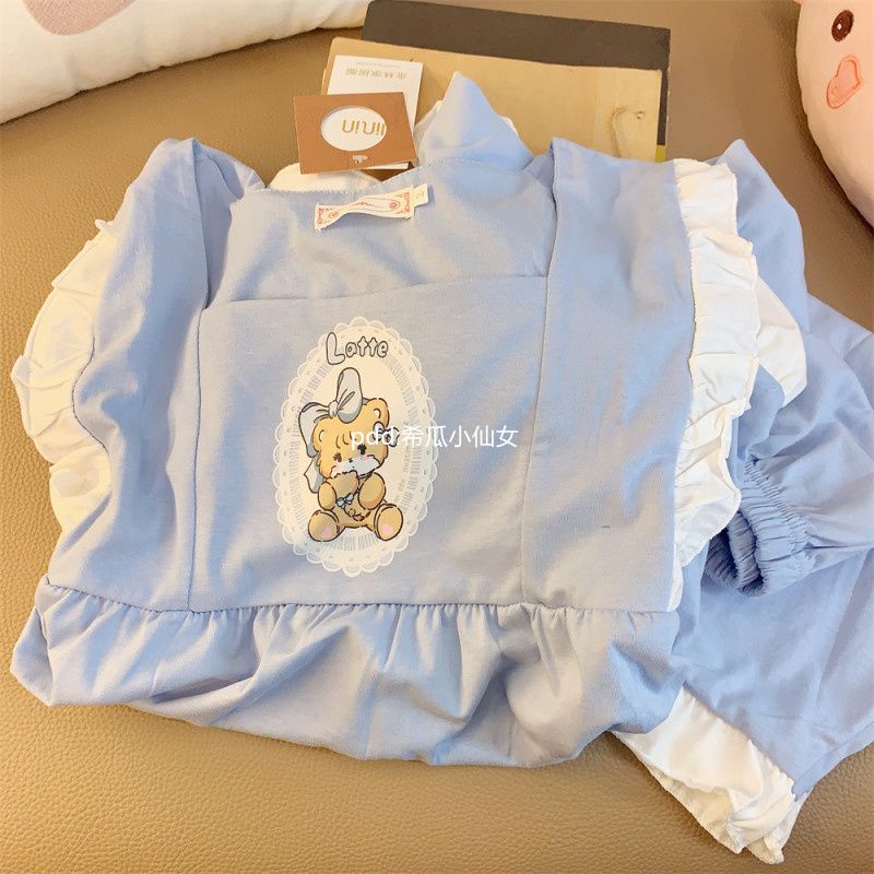 Mikko睡衣夏天女新款公主風短袖日系可愛卡通學生居家服套裝外穿