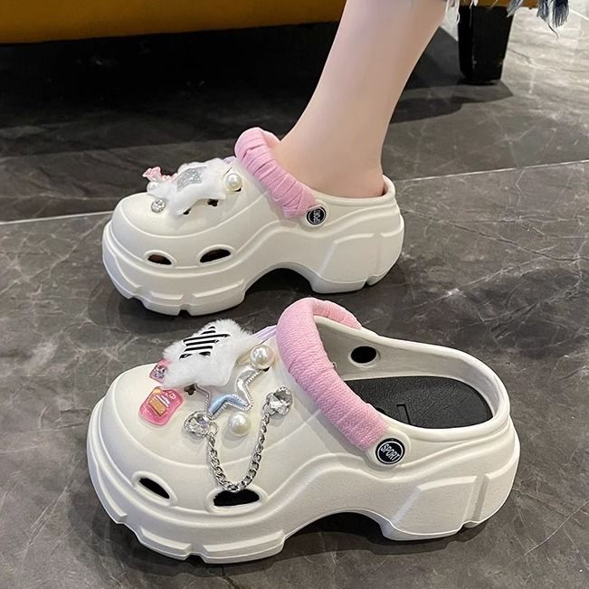 Original sweet, cool, cute and versatile Croc Shoes 2023 Summer New Thick Soled Increased Casual Shit Feeling Sandals