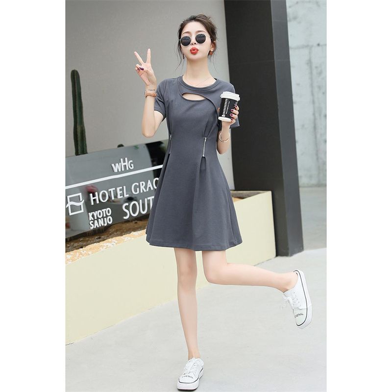 National style retro ruffles short skirt ins trendy new Chinese dress large size slightly fat mm summer stitching